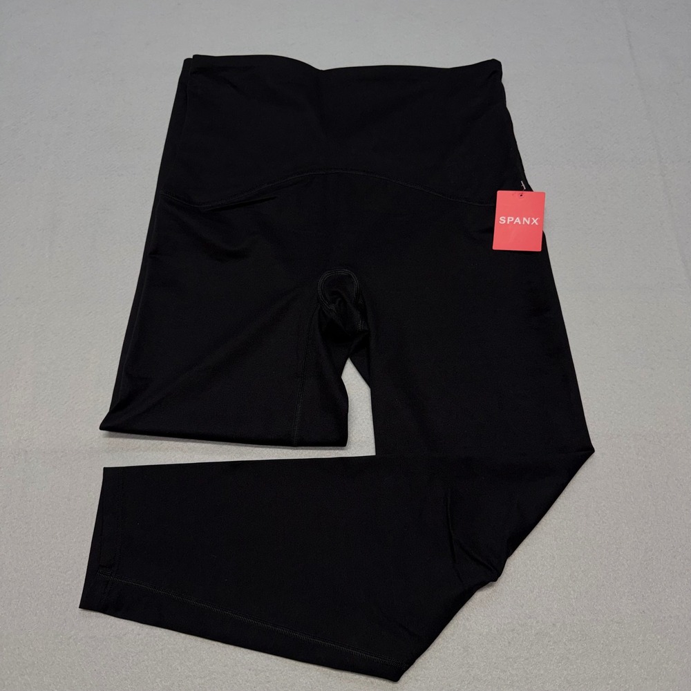 Spanx Shape Booty Boost Womens Large Black 7/8 Leggings High Rise Activewear NWT